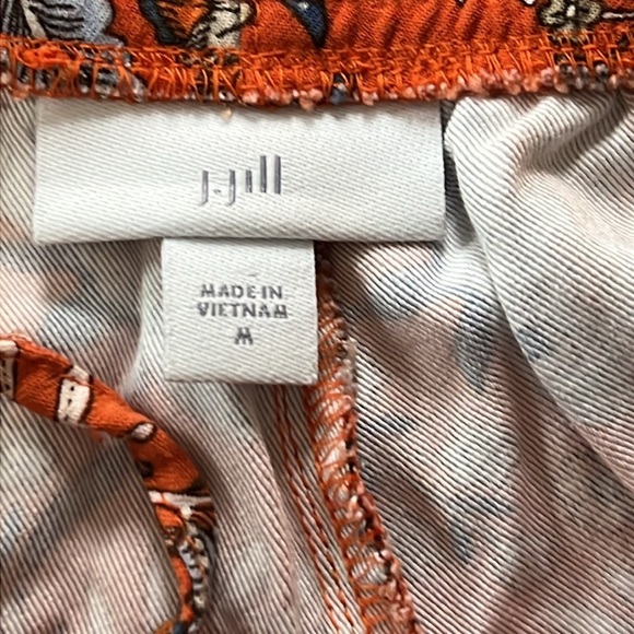 J. Jill Zinnia Orange Floral Paisley Printed Shorts - Picture 3 of 4